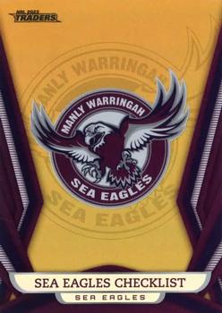 2023 NRL Traders Titanium - Gold Pearl Special #GS051 Manly-Warringah Sea Eagles Checklist Front